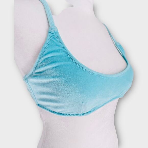 Triangl Velvet Velour Turquoise Blue Maci Bikini Top XS - Picture 2 of 11